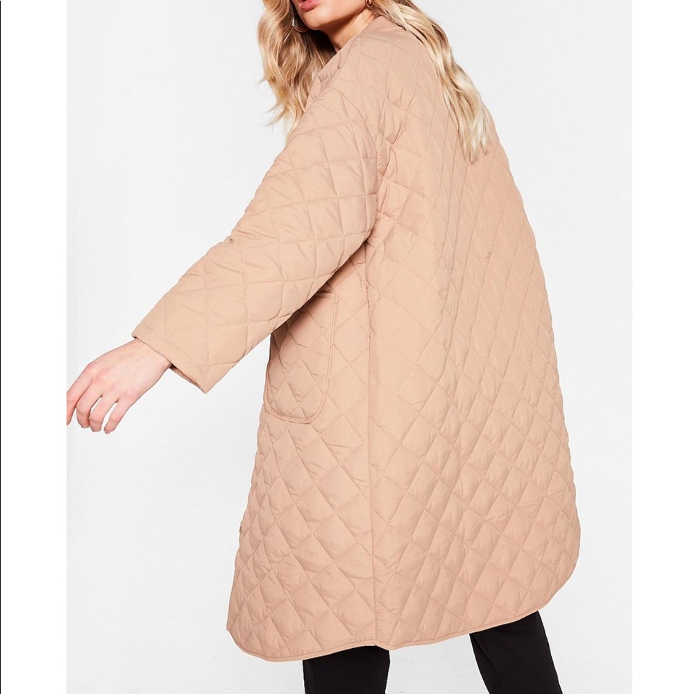Quilted button down longline coat - Picture 4 of 5